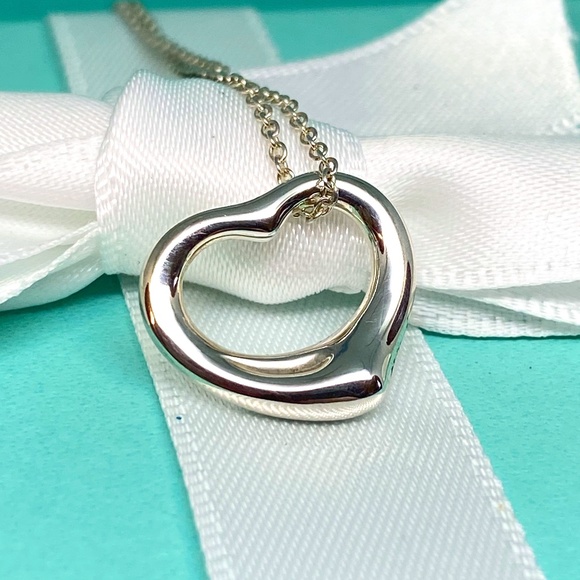 Tiffany & Co. Jewelry - TIFFANY & CO OPEN HEART PERETTI 16MM NECKLACE PENDANT 16" Nice w/pouch